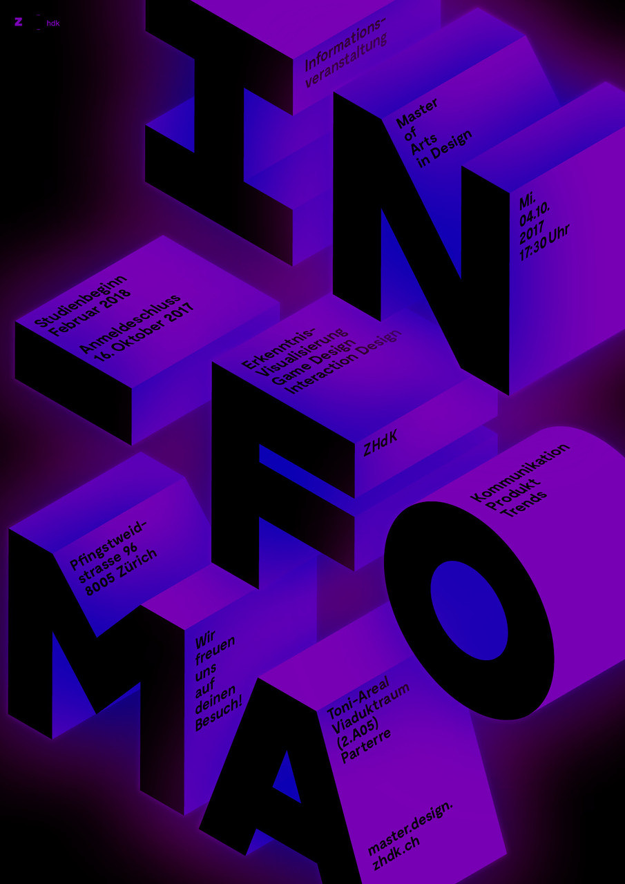 Informationsveranstaltung Master Design — Studienbeginn Februar 2018