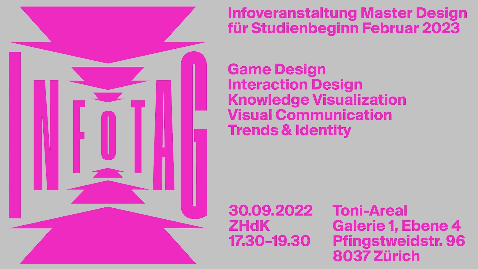 Infoveranstaltung Master Design 2022 || 30. September 2022, 17.30–19.30