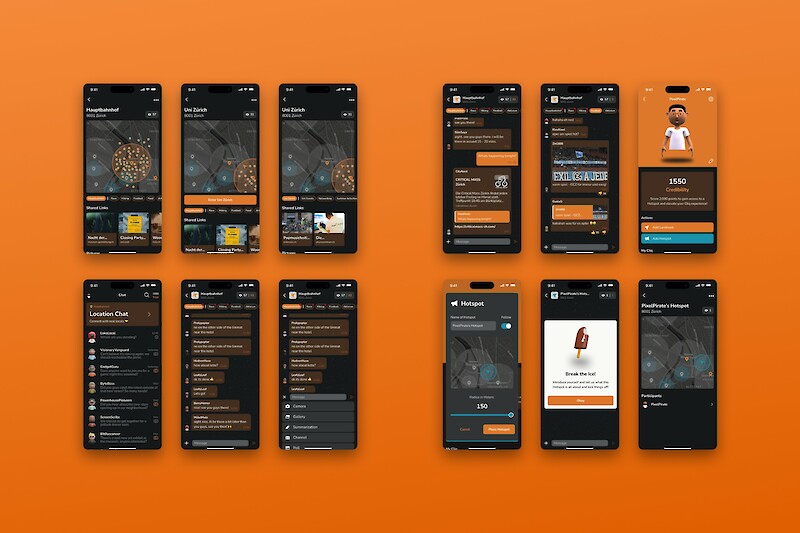 Cliq app screens