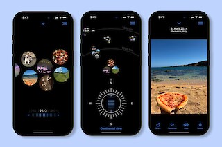 Mockup of Ody-C application with three screens
