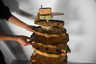 Obenansicht Prototyp von Start, Aufgabe 1,2 und 3