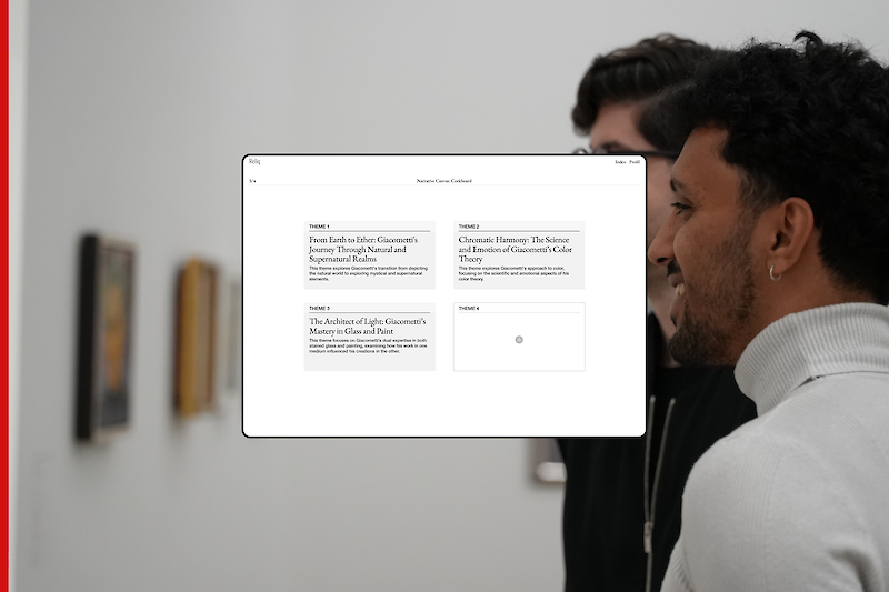 Reliq, Curatorial Interface, Narrative Canvas