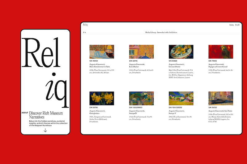 Reliq, Curatorial and Visitor Interface