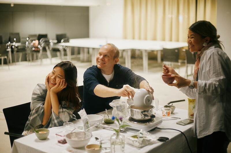 Enjoying our time sharing stories, making Bua Loy and eating together , Zurich, May 2024, Photo taken by Helena Börjesson