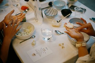 Start making Bua Loy from scratch together while discussing about our own identity , Zurich, May 2024, Photo taken by Helena Börjesson