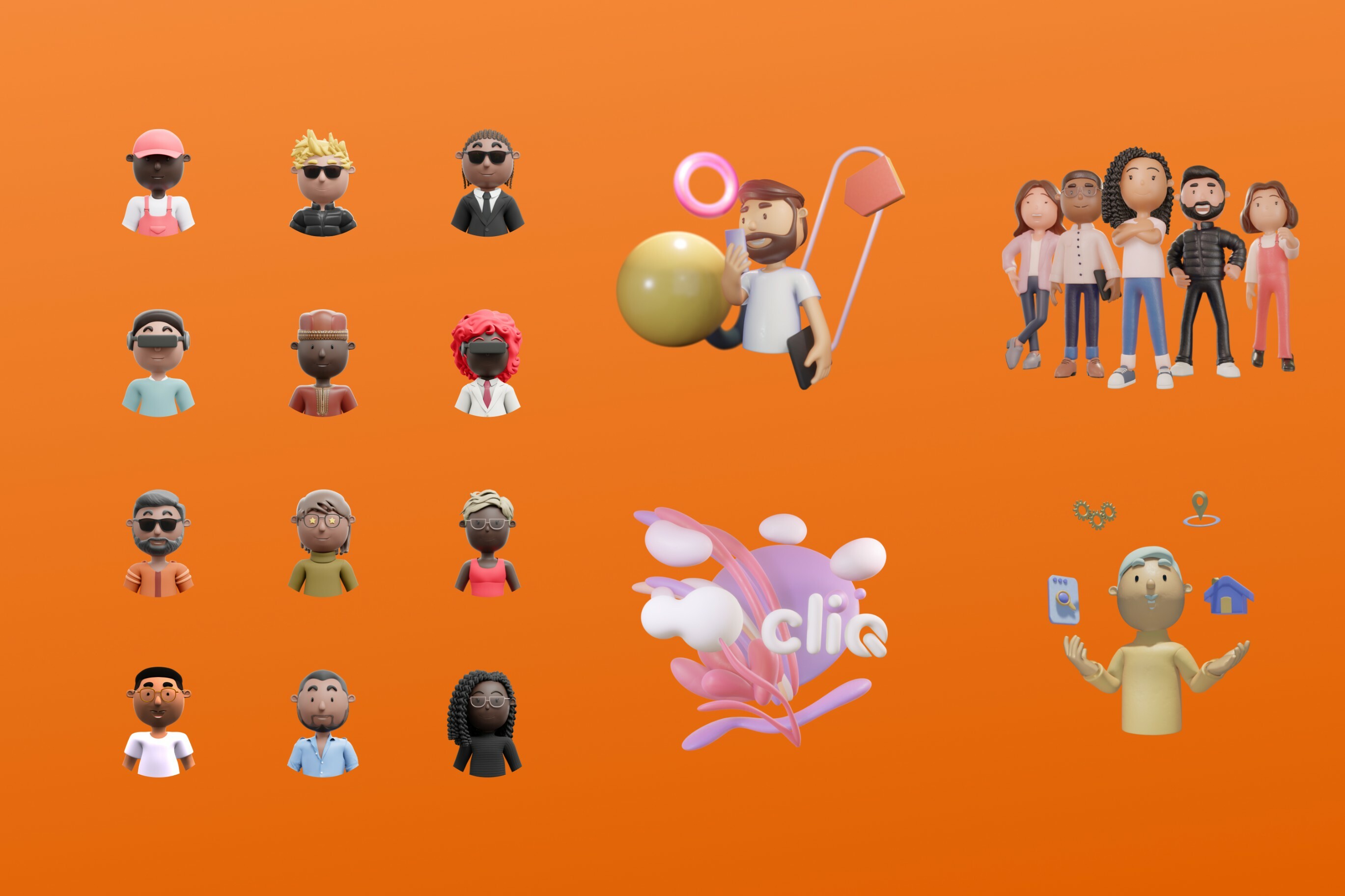 Cliq illustrations & avatars