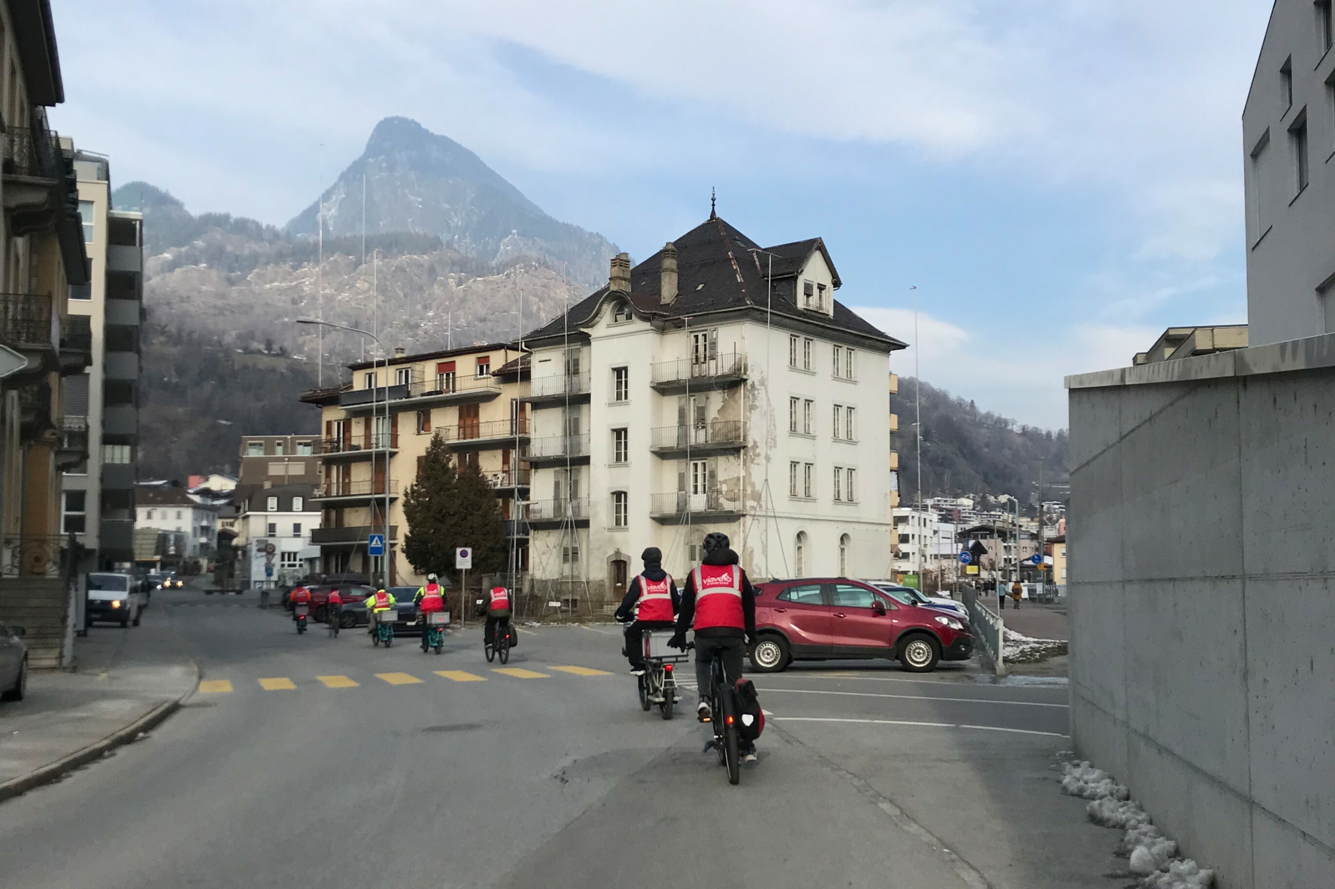 Winter messenger training at ViaVelo in Brig